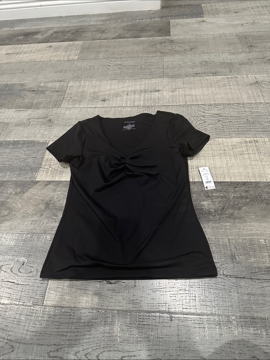 White House Black Market Tops - White House Black Market Black Twist-Front Short Sleeve Top